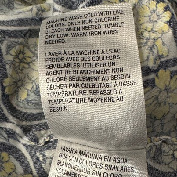 Charter Club Petite SZ 12P Top Floral Button-Up Sleeveless Stretch Collar V-Neck - Picture 6 of 8